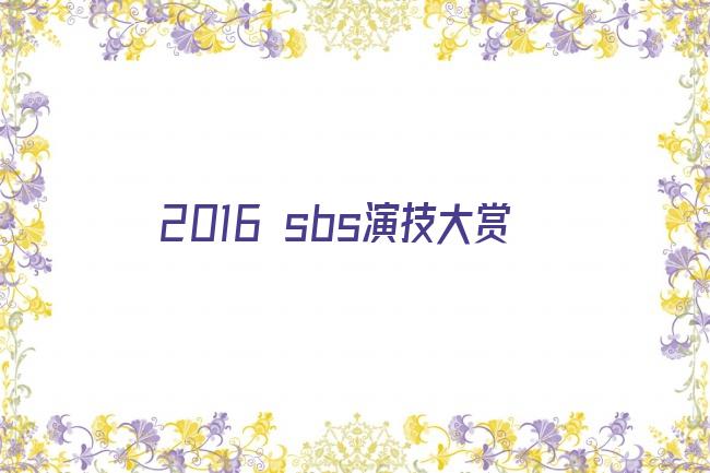 2016 sbs演技大赏剧照